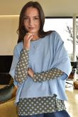 Bobby Mesh Layering Top Dopamine Dot Khaki Baby Blue